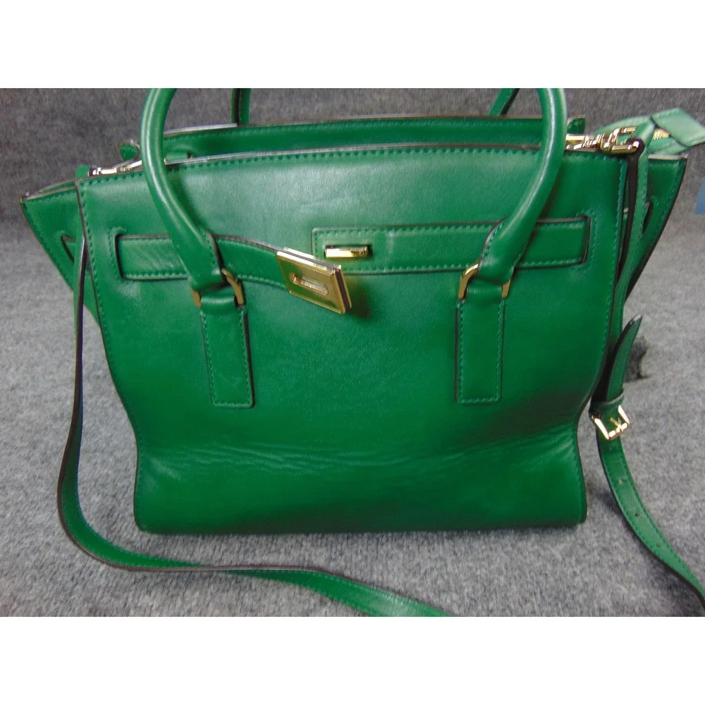 Michael Kors Hamilton Satchel Green Gold‎ Hardware 30F4GHXS3L Crossbody Bag